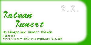 kalman kunert business card